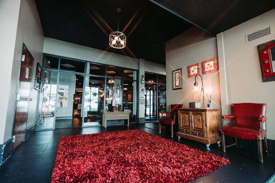 Front elevator lobby at Rivet