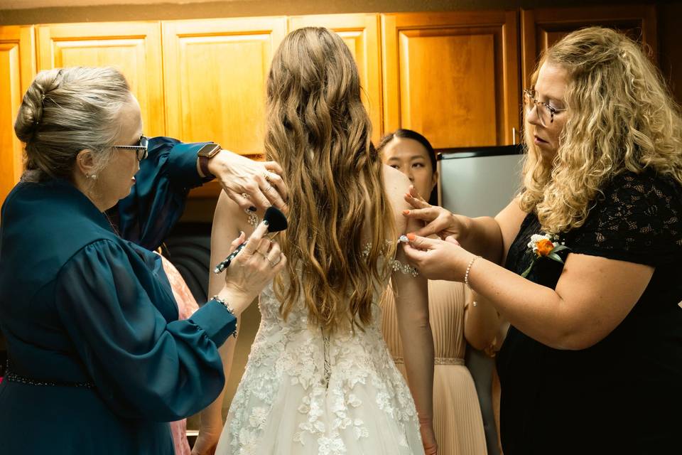 Getting bride ready