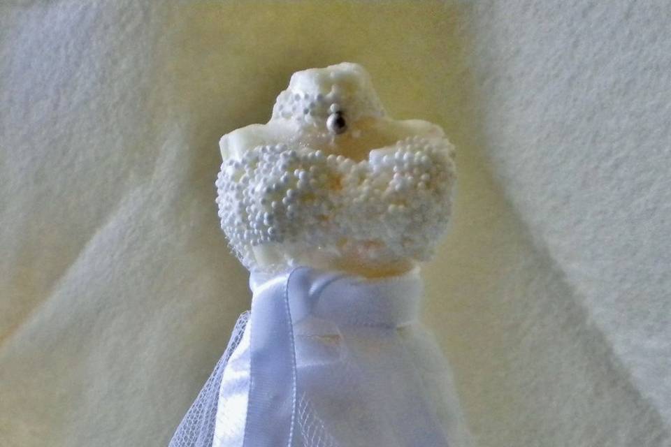 Beautiful chocolate bride or bridesmaid 'dolls'.   Customize in any fabric color you prefer!