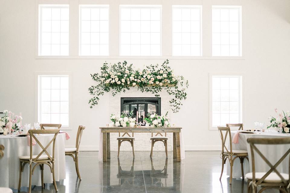 Modern White Barn - Reception