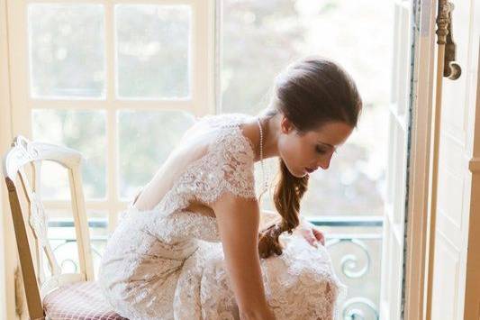 Bride at the staircase