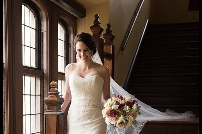Bride at the staircase