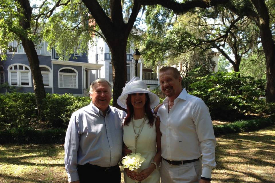 The officiant and guests