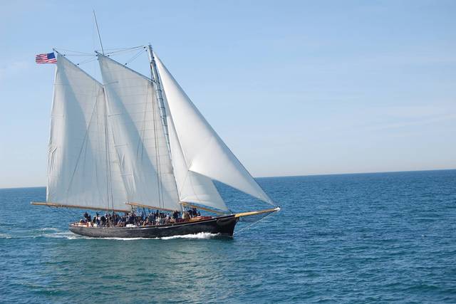 Yacht America in the Ocean