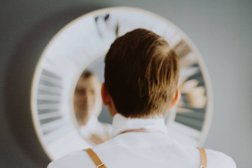 Groom getting ready