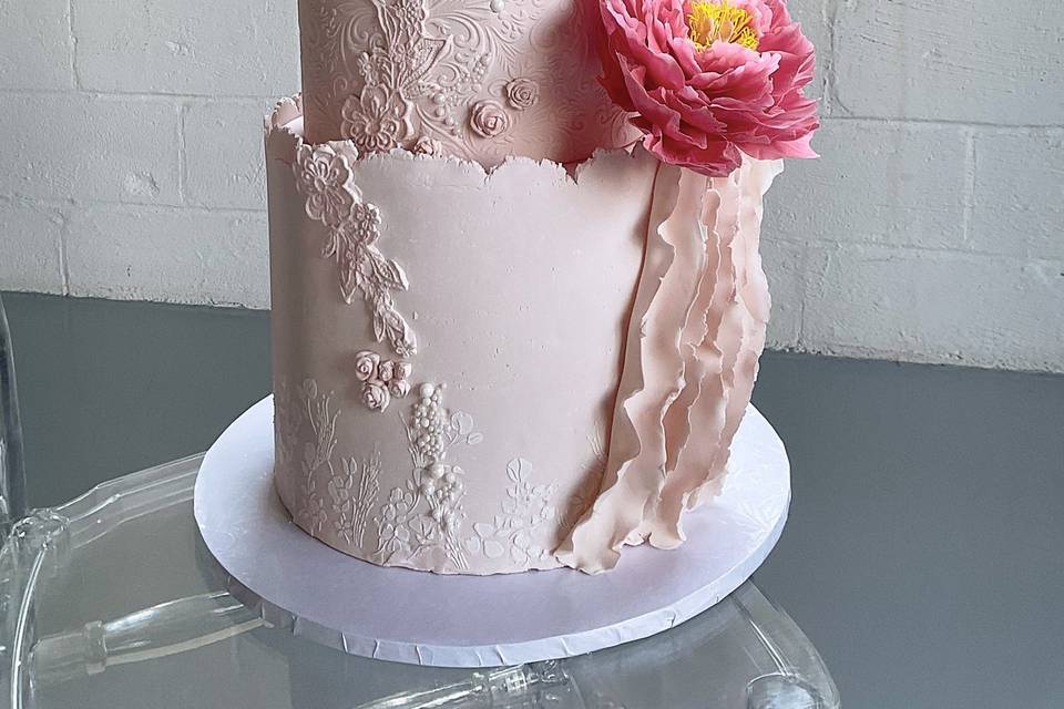 Pink modern cake
