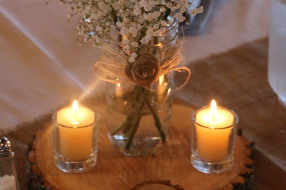 Candles and table number