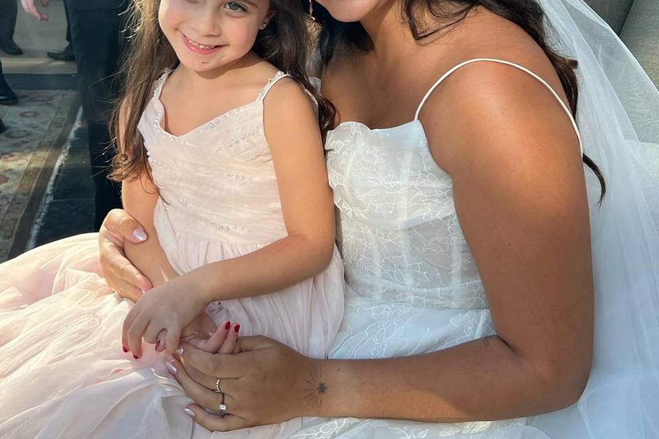 With the flower girl!