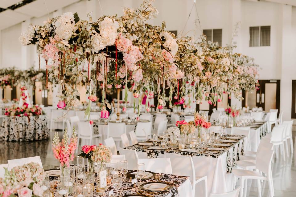 Blushed colored wedding decor