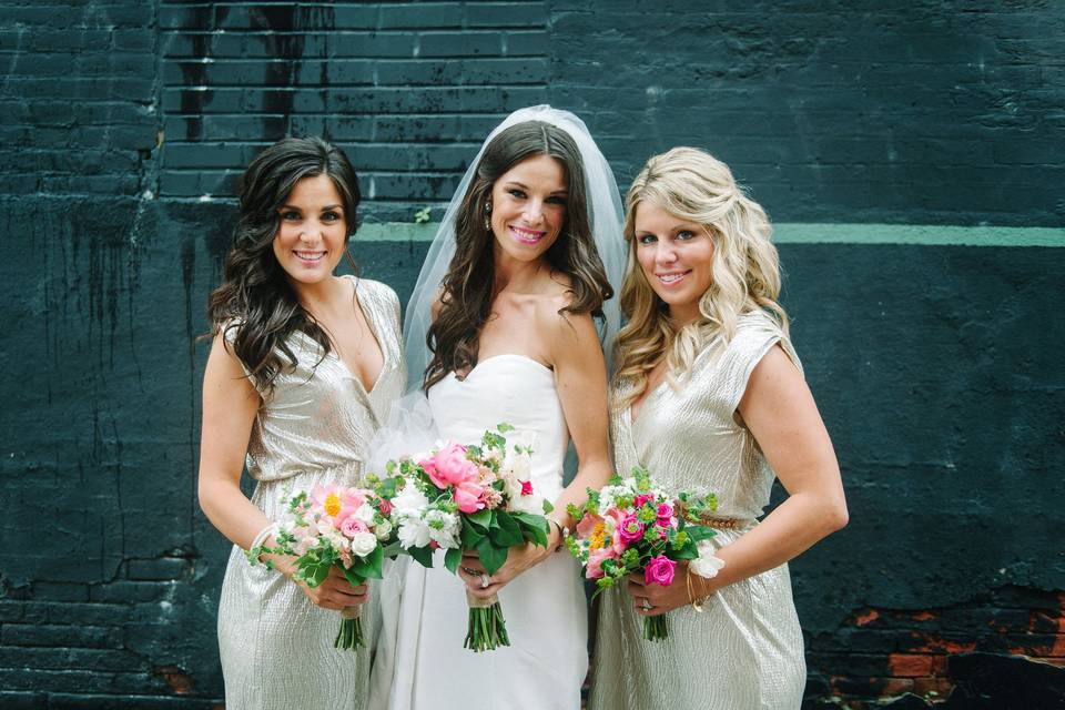 Bride and bridesmaids