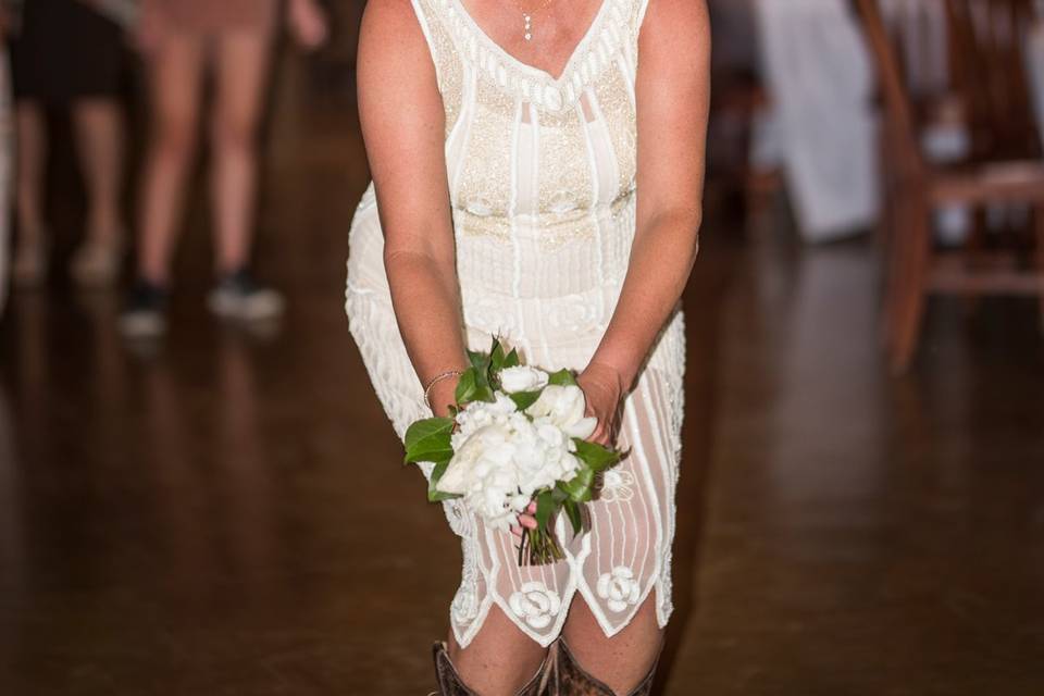 Throwing the bouquet