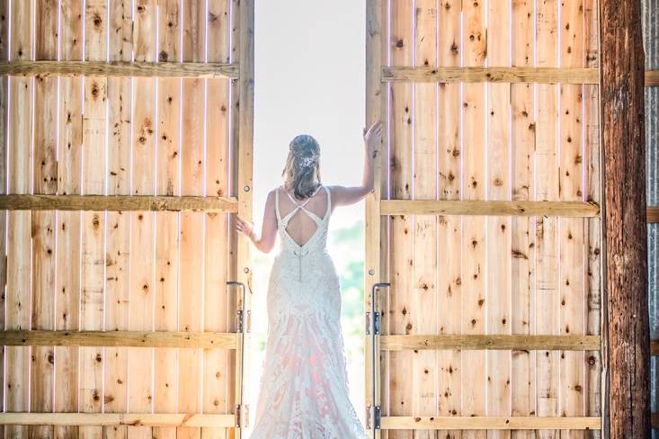 Bride admiring the view