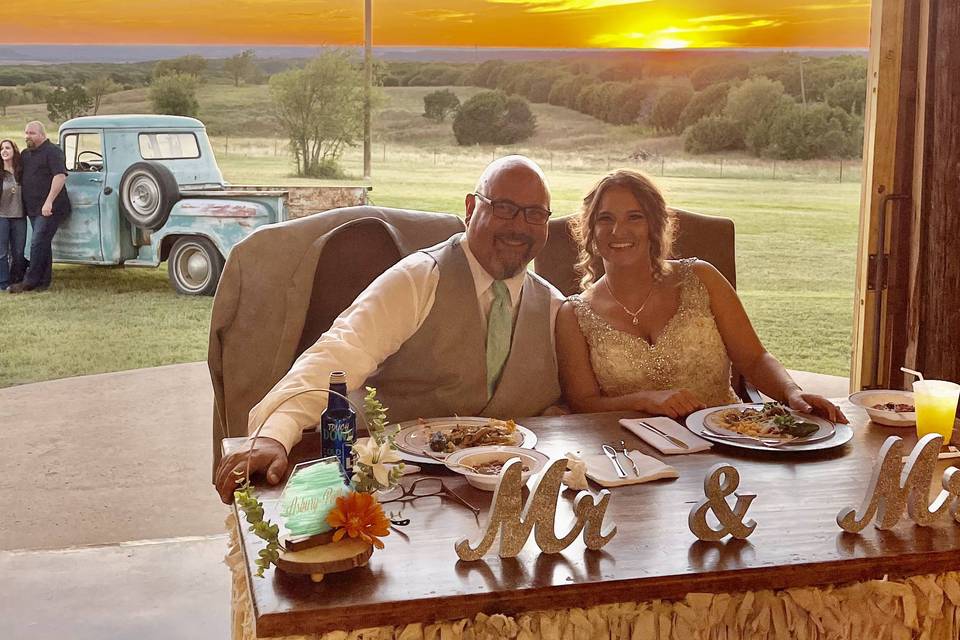 Bride & Groom sunset shot