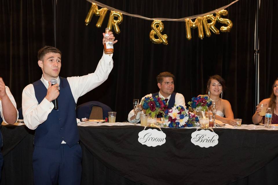 A toast to the happy couple