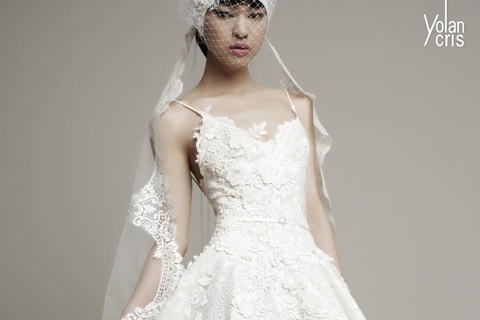 Yolan Cris gown from Barcelona at Nouvelle Vogue bridal Boutique