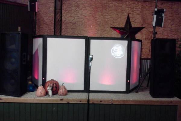 here is our setup at a wedding