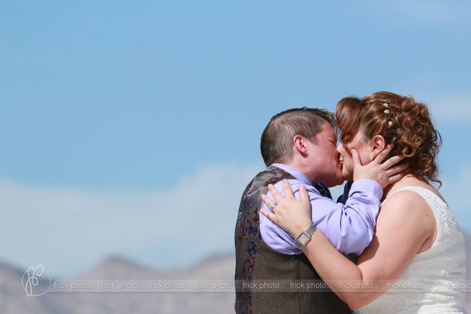 On The Rocks Photography Tucson, Phoenix and Southern Arizona https://OnTheRocks.Photography LGBT Same-sex wedding couple kissing