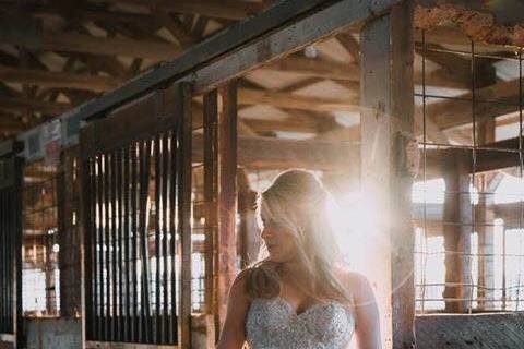 Wedding dress hanging