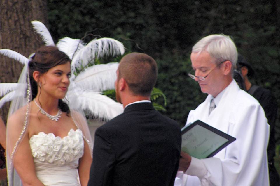 Couple exchanging vows