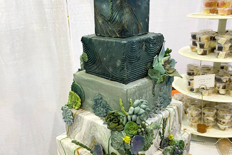 Fondant succulent cake