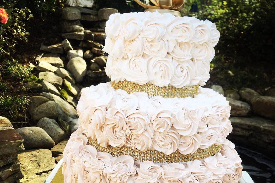 Wedding cake with rosette