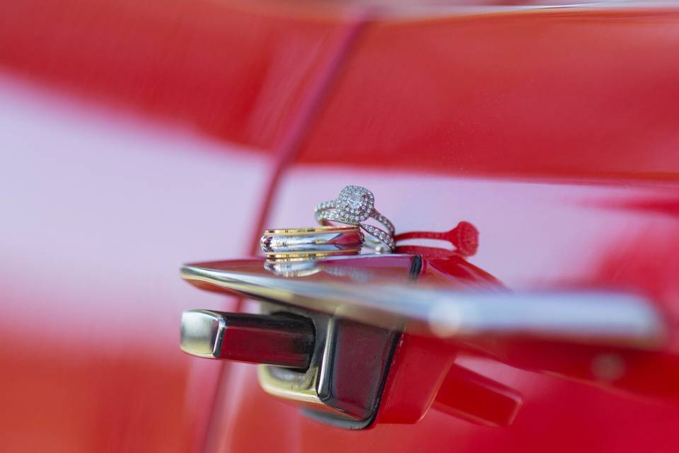 Wedding rings on car door handle - Ares Photography