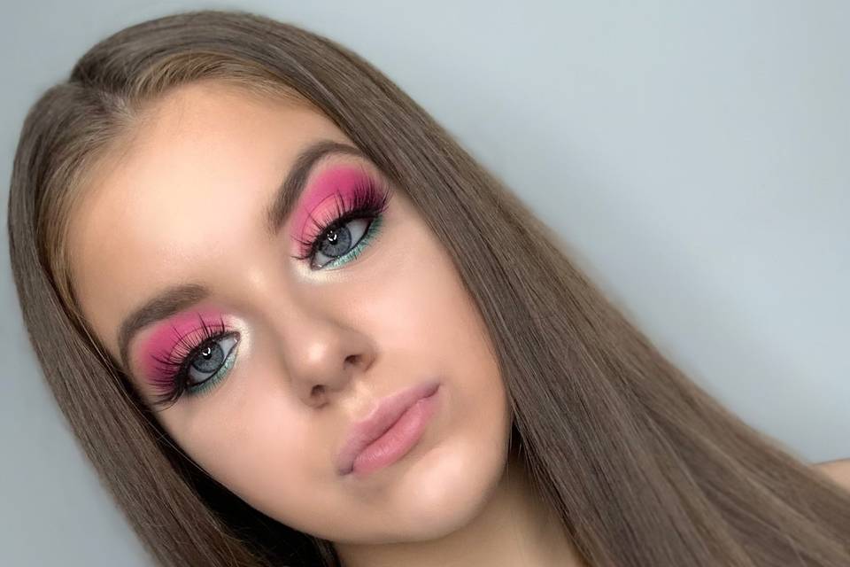 Peach and pink glam