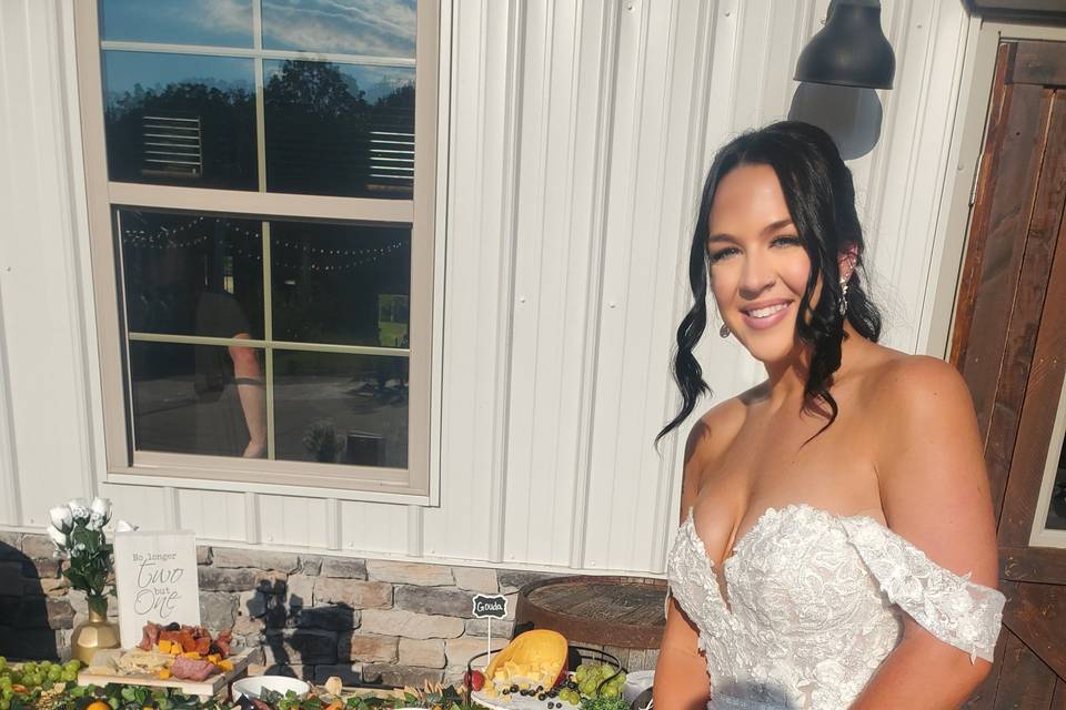 Bride and Grazing Table