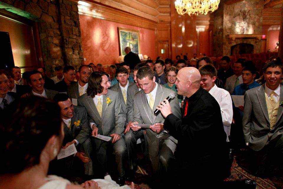 Groomsmen singing