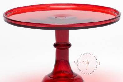 Candy apple glass cake stand. Available in 9