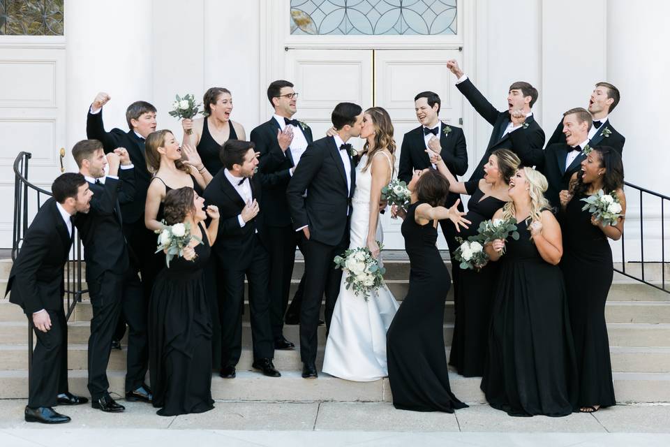 Black tie bridal party