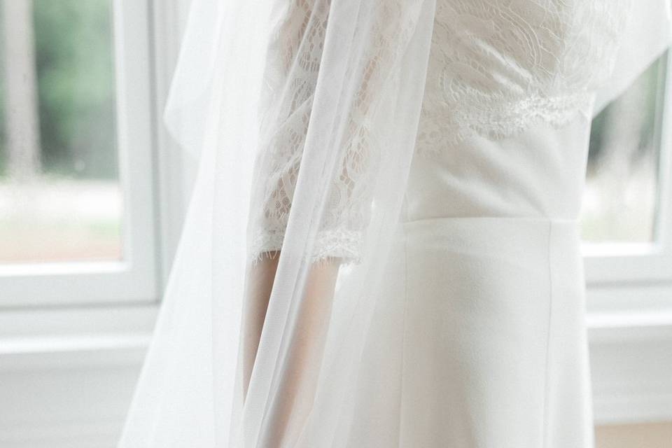 Bridal portrait with veil