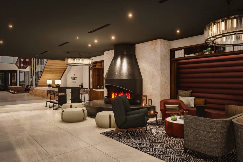 Lobby fireplace