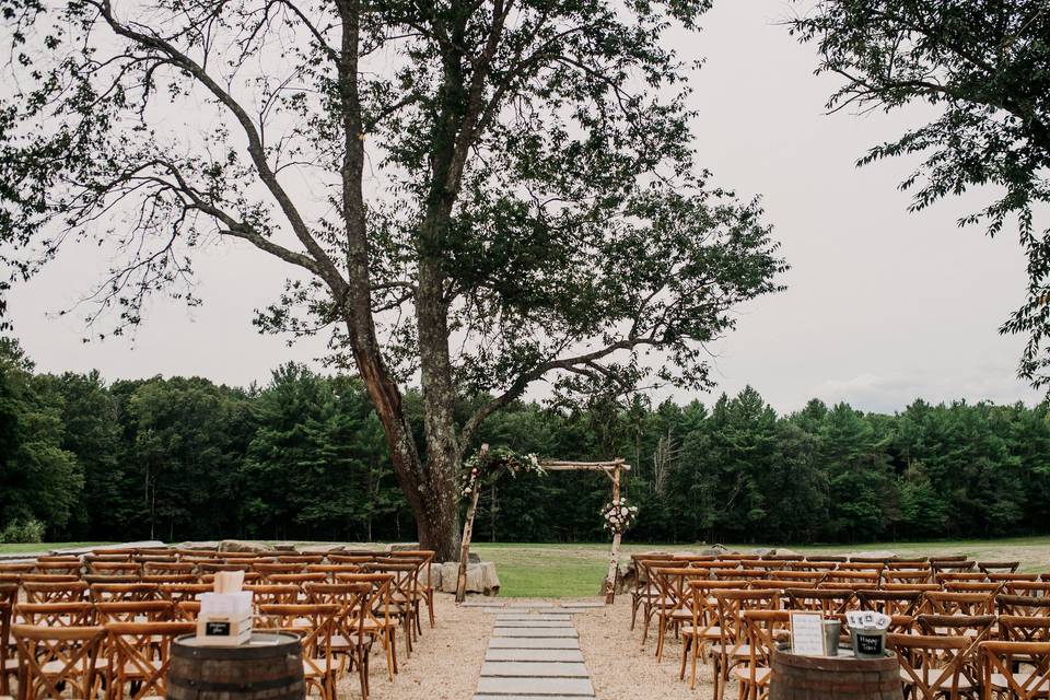 Patio facing field