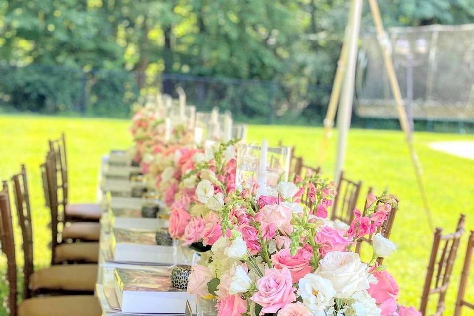 Long table outdoor set up