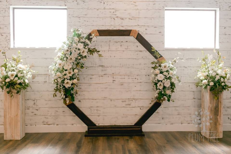 Included ceremony backdrop
