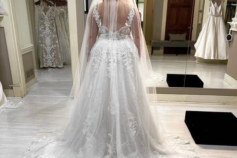 Elegant gown with train