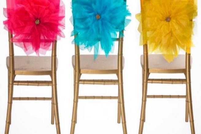 Chairs with large flowers