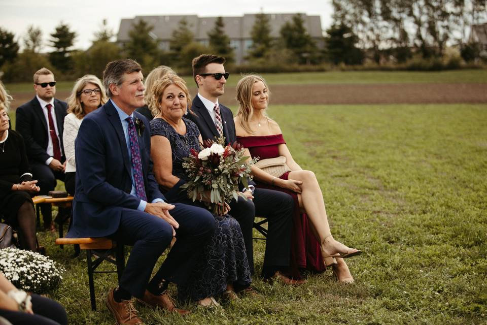 Kait's family during ceremony