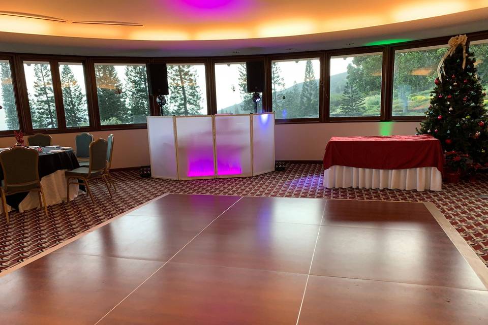 Dance floor ready for the wedding party