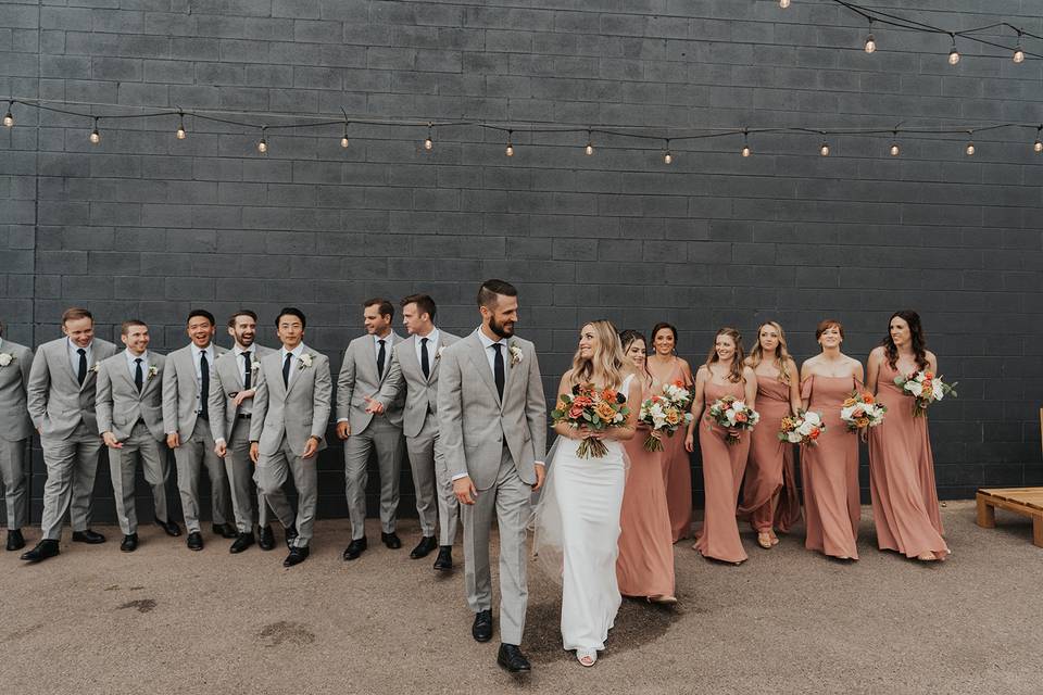 Bridal Party in Patio