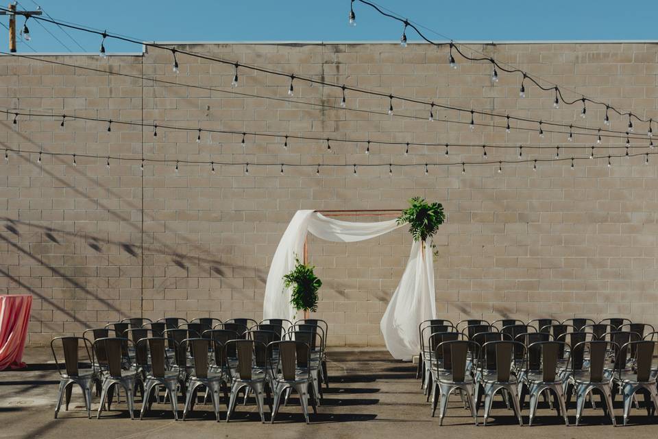 Outdoor ceremony setup