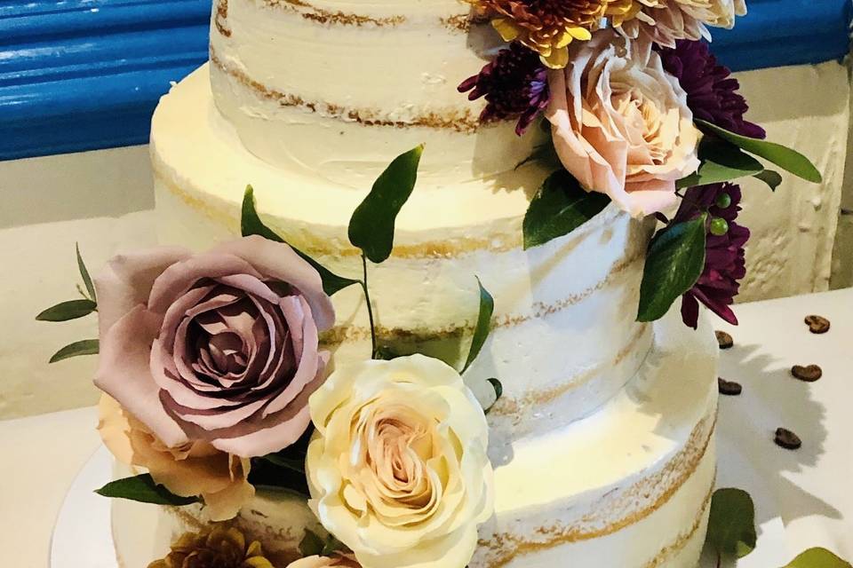 Naked Cake with Fresh Flowers