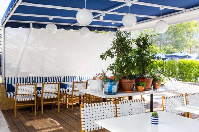 The restaurant patio