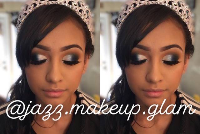 Heavy eye makeup