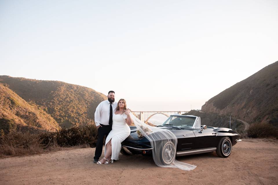 Bixby Bridge with Classic Car