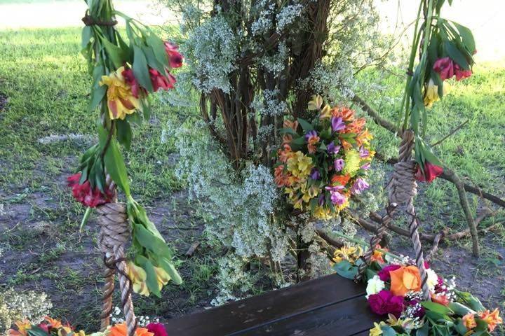 Flowers on Swing