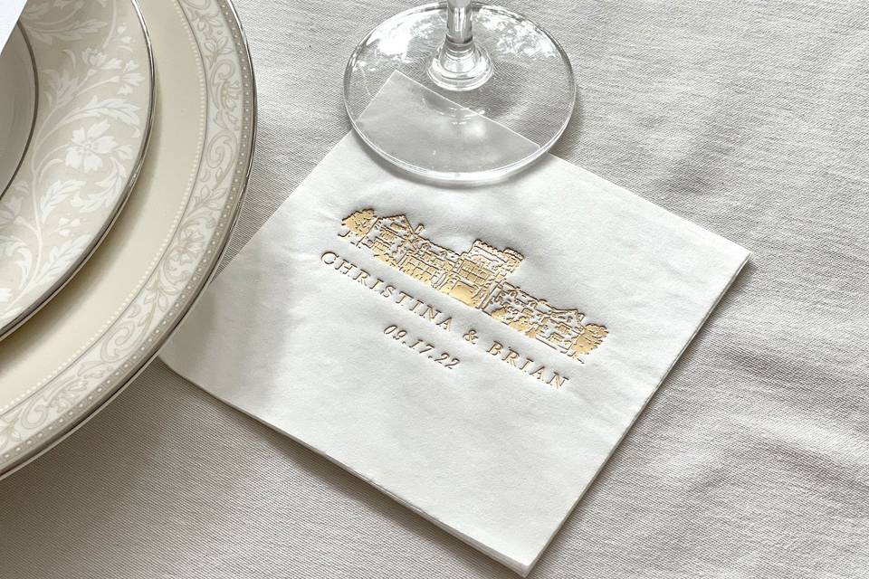 Foil Stamped Cocktail Napkin