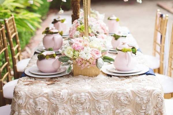 Table set up with centerpiece