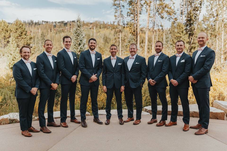 Groomsmen from a fall wedding